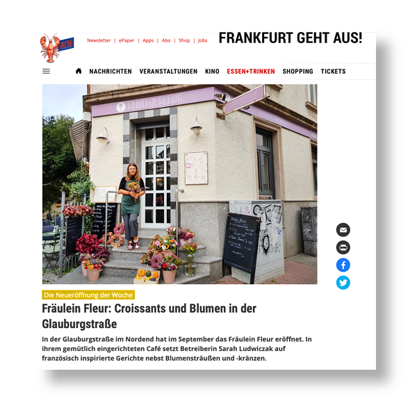 Journal Frankfurt – Neueröffnung der Woche – Café Fräulein Fleur