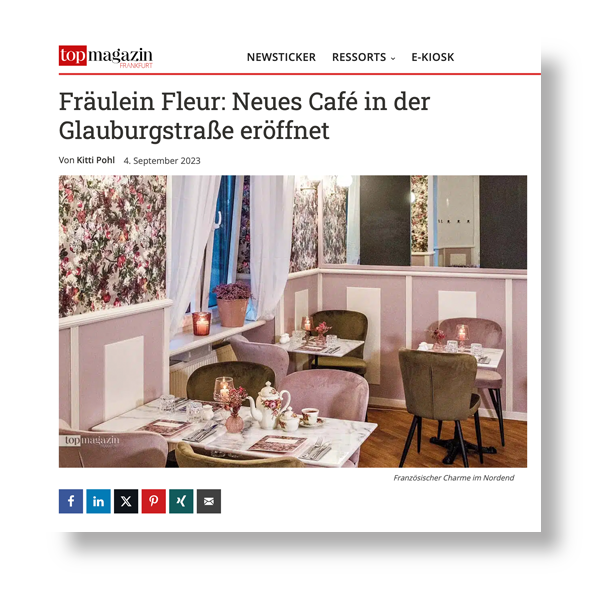 Top Magazin Frankfurt – Neues Café in der Glauburgstraße