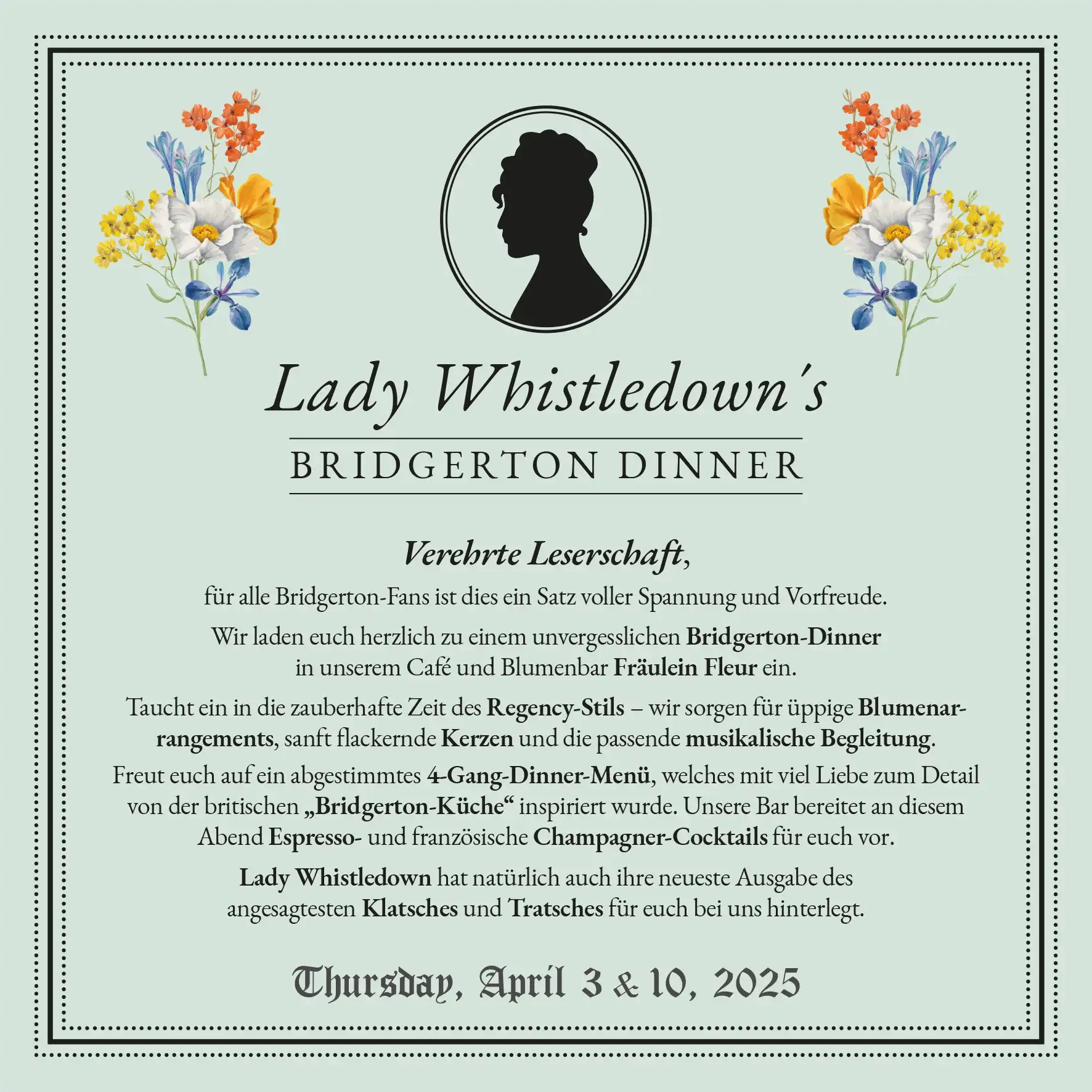 Fräulein Fleur – Lady Whistledown invites you!